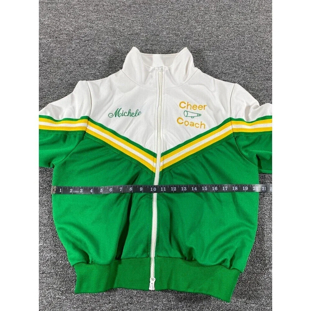 VINTAGE Dehen Jacket Green Full Zip Cheer Leader Lettermen Varsity Mens Medium - Picture 4 of 12